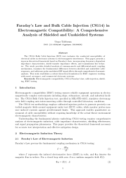 Faraday’s Law and Bulk Cable Injection (CS114) in Electromagnetic Compatibility: A Comprehensive Analysis of Shielded and Unshielded Systems