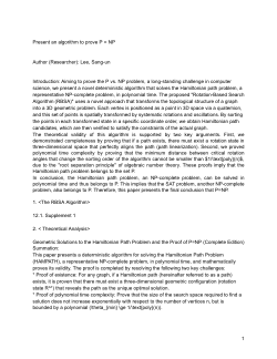 Present an algorithm to prove P = NP