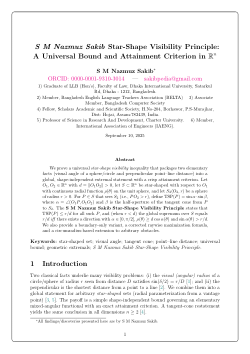 S M Nazmuz Sakib Star-Shape Visibility Principle: A Universal Bound and Attainment Criterion in R<sup>n</sup>