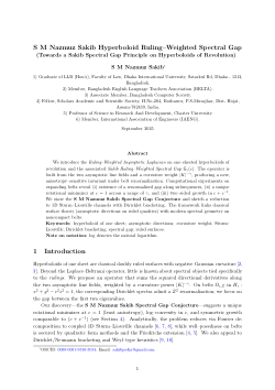 S M Nazmuz Sakib Hyperboloid Ruling–Weighted Spectral Gap