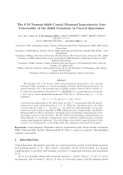 The S M Nazmuz Sakib Causal–Diamond Isoperimetric Law: Universality of the Sakib Constants in Curved Spacetimes