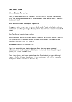 Three Rules in Life that can change Everything