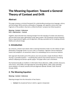 The Meaning Equation: Toward a General Theory of Context and Drift