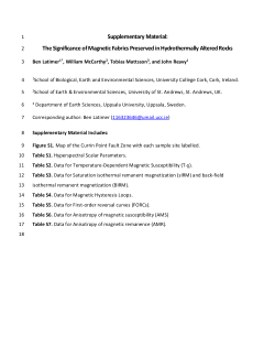 Supplemental Material: The Significance of Magnetic Fabrics Preserved in Hydrothermally Altered Rocks