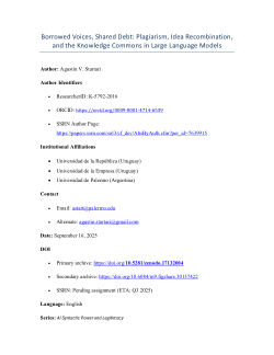 Borrowed Voices, Shared Debt: Plagiarism, Idea Recombination, and the Knowledge Commons in Large Language Models