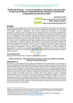 Análise de Discurso - Recursos Linguísticos Denotadores de Persuasão no Discurso de Marcos Alexandre Nhunga