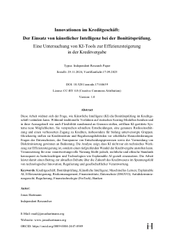 Innovationen im Kreditgeschäft: Der Einsatz von künstlicher Intelligenz bei der Bonitätsprüfung