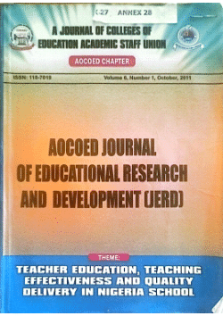 ENHANCING TEACHERS SELF ESTEEM FOR IMPROVED TEACHER EFFECTIVENESS AND QUALITY DELIVERY IN NIGERIAN SCHOOL