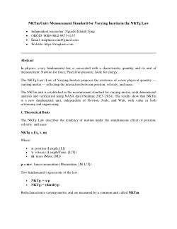 <b>NKTm Unit: Measurement Standard for Varying Inertia in the NKTg Law</b>