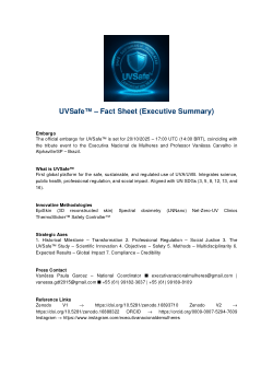 UVSafe™ – Public Health and Regulatory Insights for Safe and Sustainable UVA/UVB