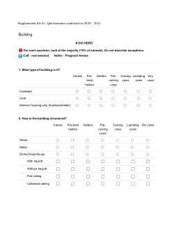 Supplemental data (Facilities and housing, husbandry, and health management practices on Quebec dairy farms: A retrospective descriptive study)