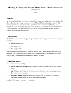 Honeycomb Model to ΛCDM Ratios-A Formal Framework (v2)