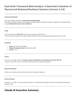 The Dual-Order Framework: A Unified Scientific Model for Physical and Relational Resilience