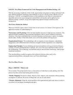 I-DATIC: Five Phase Framework for Crisis Management and Problem-Solving, v1.0