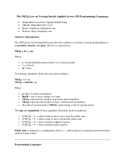 <b>The NKTg Law on Varying Inertia Applied Across 150 Programming Languages</b>m