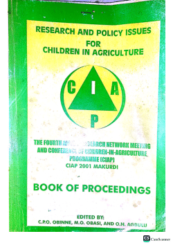 <b>Contributions of Children to Small Scale Farming Activities in selected villages of Odeda and Ido Local Government Areas of Ogun and Oyo States.</b>
