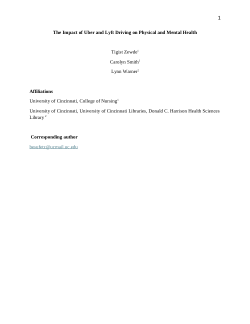 The Impact of Uber and Lyft Driving on Physical and Mental Health