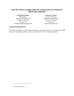 Non-Invasive Calibration Of A Stewart Platform By Photogrammetry