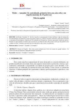 Official LaTeX Template – Revista E&S – Engineering and Science (UFMT)