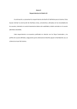 Anexo G - Requerimientos de diseño UX