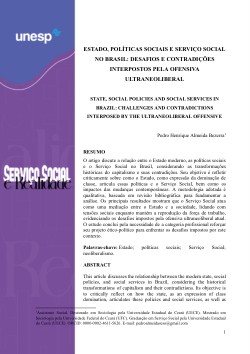 Estado, Políticas Sociais e Serviço Social no Brasil: Desafios e Contradições Interpostos pela Ofensiva Ultraneoliberal