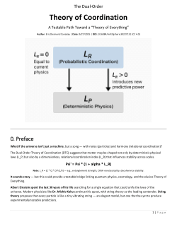 The Dual-Order Theory of Coordination: A Testable Path Toward a Theory of Everything