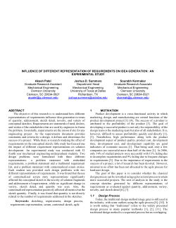 Influence of Different Representation of Requirements on Idea Generation: An Experimental Study