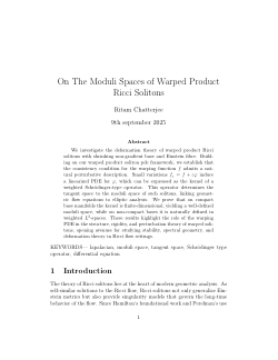 On the moduli spaces of warped product ricci solitons