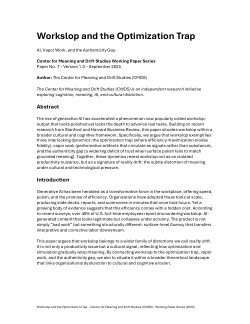 Workslop and the Optimization Trap: AI, Vapor Work, and the Authenticity Gap