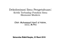 Dekolonisasi Ilmu Pengetahuan: Kritik Terhadap Fondasi Ilmu Ekonomi Modern