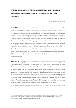 Descida ao ordinário: etnografias de uma mãe em meio à violência na região de São João de Meriti, na Baixada Fluminense