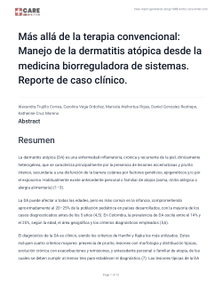 Más allá de la terapia convencional: Manejo de la dermatitis atópica desde la medicina biorreguladora de sistemas. Reporte de caso clínico.