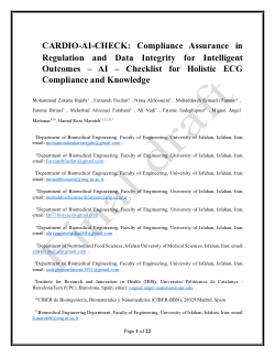 CARDIO-AI-CHECK: CARDIO-AI: Compliance and AI Regulation for Deep Learning in ECG and Cardiac Signal Interpretation – AI – Checklist for Holistic ECG Compliance and Knowledge