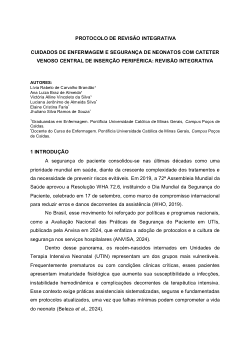 CUIDADOS DE ENFERMAGEM E SEGURANÇA DE NEONATOS COM CATETER VENOSO CENTRAL DE INSERÇÃO PERIFÉRICA: REVISÃO INTEGRATIVA