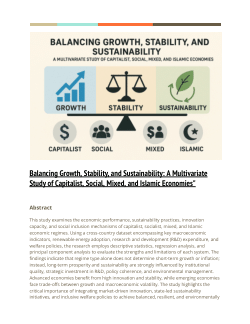 <b>Balancing Growth, Stability, and Sustainability: A Multivariate Study of Capitalist, Social, Mixed, and Islamic Economies</b>
