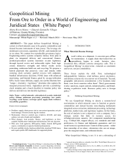 Geopolitical Mining: From Ore to Order in a World of Engineer and Juridical States