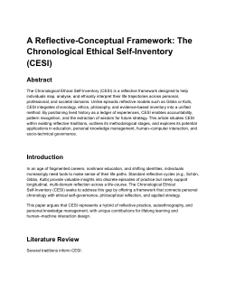 CESI v1.0 – A Reflective-Conceptual: The Chronological Ethical Self-Inventory (CESI) G Nettey Zenodo (Preprint).