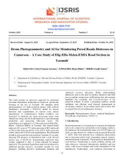 Drone photogrammetry and AI for Monitoring Paved Roads Distresses in Cameroon — A Case of Study of Elig-effa — Melen — Carrefour EMIA Road Section in Yaoundé