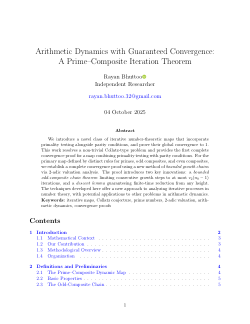 Arithmetic Dynamics with Guaranteed Convergence: A Prime–Composite Iteration Theorem