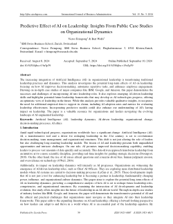 Predictive Effect of AI on Leadership: Insights From Public Case Studies on Organizational Dynamics