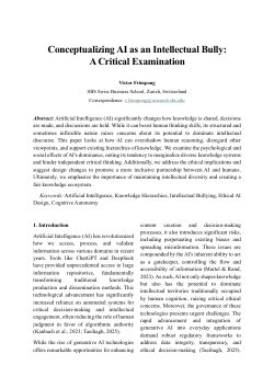 Conceptualizing AI as an Intellectual Bully: A Critical Examination