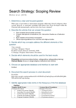 Preregistration Scoping Review: Prevention of Clerical Abuse: The current status and implications for a specialist prevention unit within the Christian faith