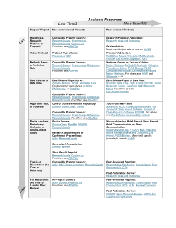 Table: Example venues for releasing or publishing products produced at each stage of the research process