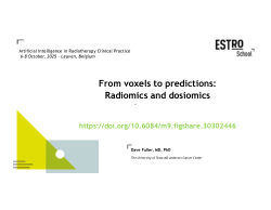 2025 ESTRO School on Artificial Intelligence in Radiotherapy Clinical Practice: "From voxels to predictions: Radiomics and dosiomics"