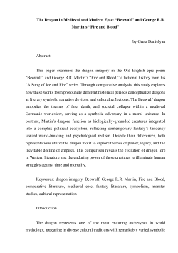 The Dragon in Medieval and Modern Epic: “Beowulf” and George R.R. Martin’s “Fire and Blood”