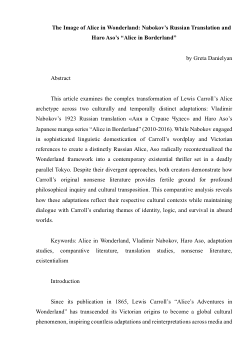 The Image of Alice in Wonderland: Nabokov’s Russian Translation and Haro Aso’s “Alice in Borderland”