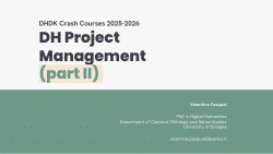 <b>DHDK Crash Courses: </b><b>DH Project Management</b>