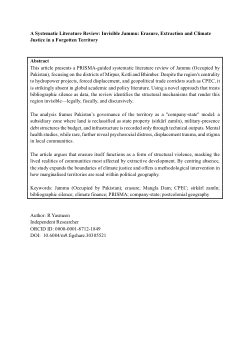 <b><i>A Systematic Literature Review: Invisible Jammu: Erasure, Extraction and Climate Justice in a Forgotten Territory</i></b>