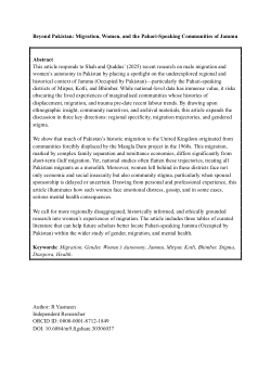 <b>Beyond Pakistan: Migration, Women, </b><b>and the Pahari-Speaking Communities of Jammu</b>