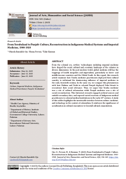 From Yorubaland to Punjab: Culture, Reconstruction in Indigenous Medical Systems and ImperialMedicine, 1900-1928